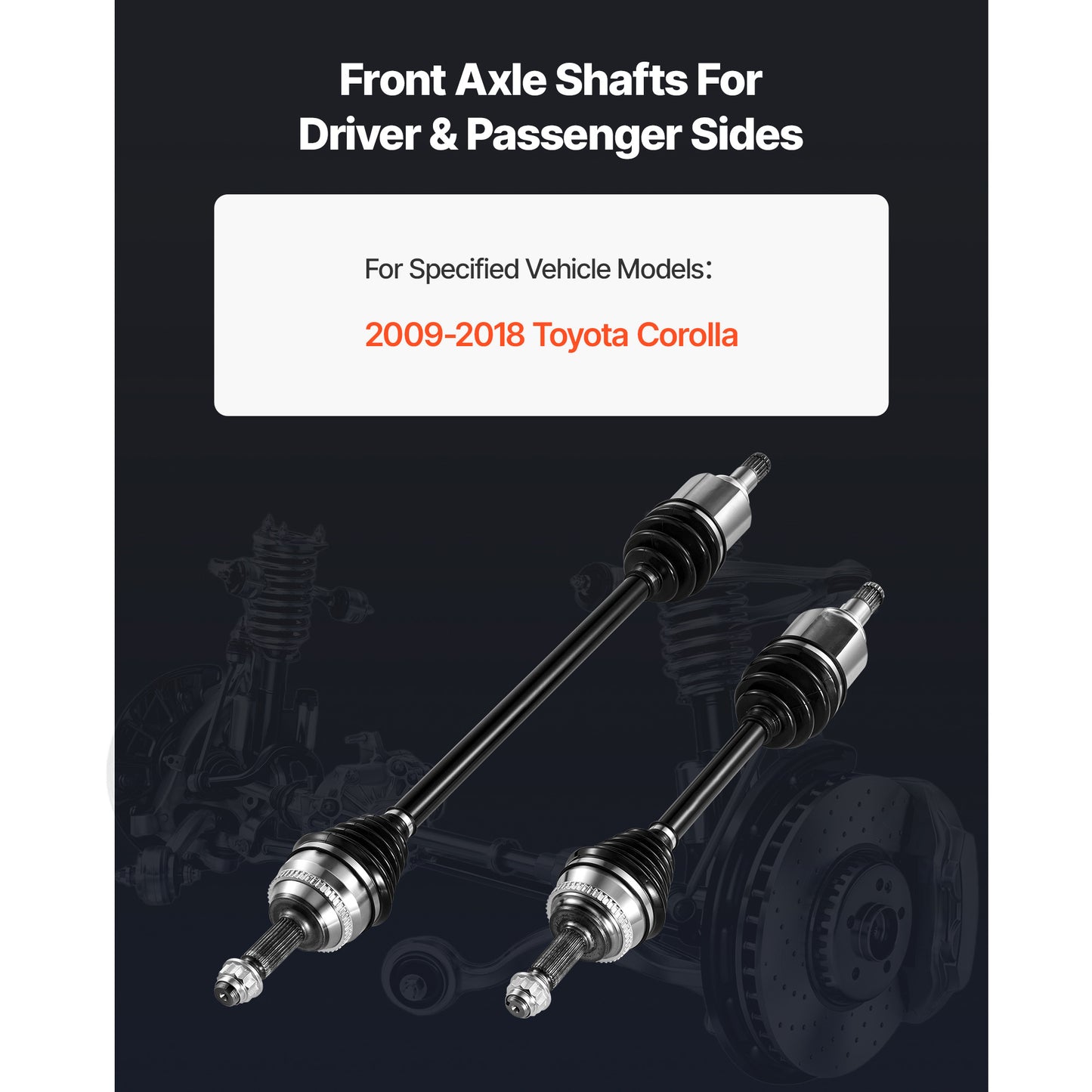 CV Axle Shaft Assembly, 2 Pieces Front Left & Right (Driver and Passenger Side), Automotive Replacement CV Joint Axles Pair Compatible with 2009-2018 Toyota Corolla, Alloy Steel & Carbon Steel image 2