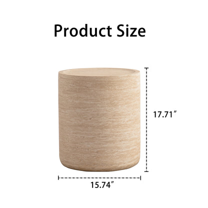 Round End Table with Mars Pattern for Living Room, Modern Drum Circle Side Table for Small Spaces, Nightstand Sofa Table for Bedroom, No Need Assembly (Mars Pattern) image 2