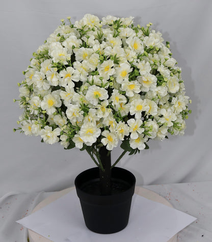 24-Inch Faux Flower Artificial Snow Lotus Potted Plant UV-Resistant Artificial Floral Decor Suitable for Indoor & Outdoor Spaces(White),2 Pots per /Set image 2