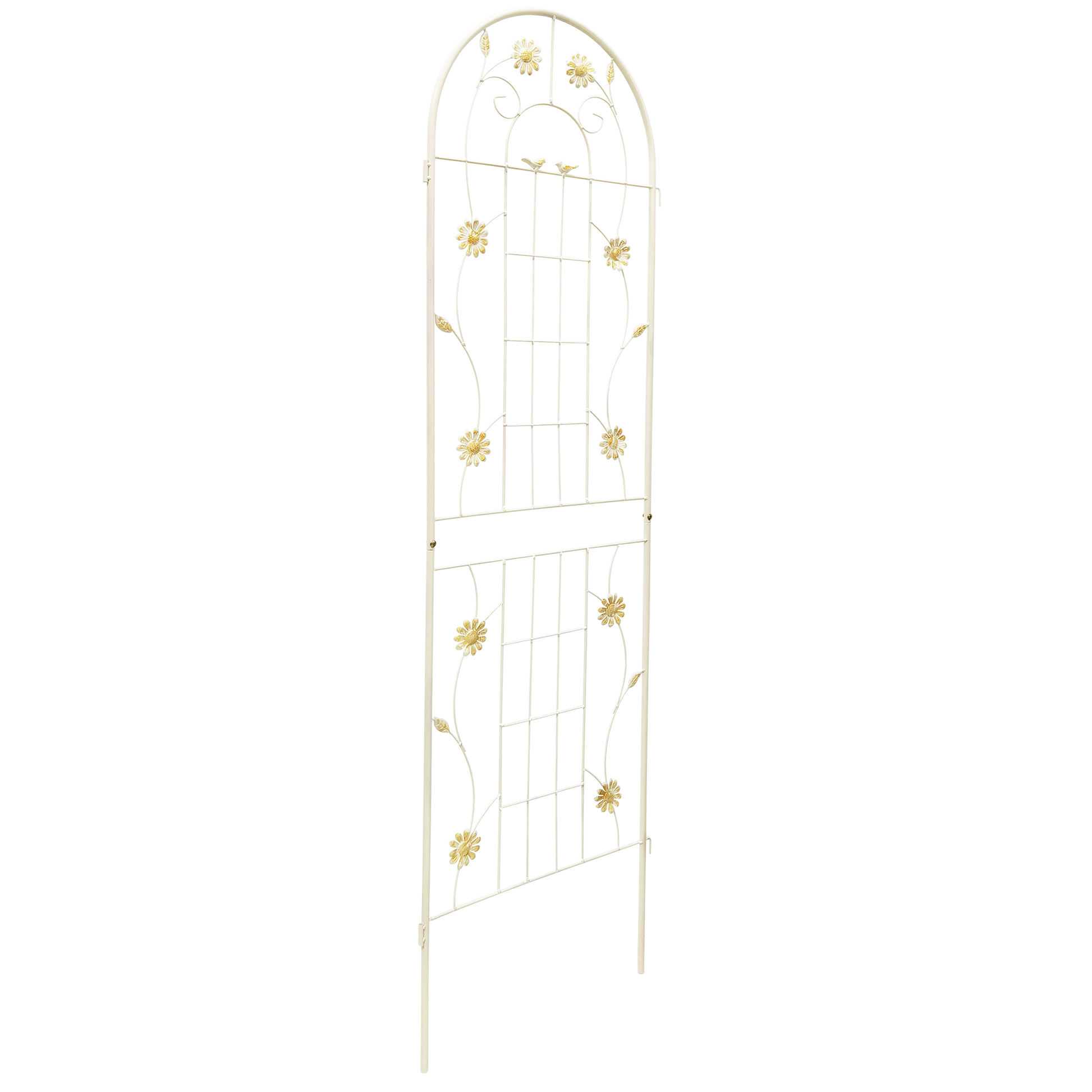 4 Pack Metal Garden Trellis 71" x 19.7" Rustproof Trellis for Climbing Plants Outdoor Flower Support Cream White image 9