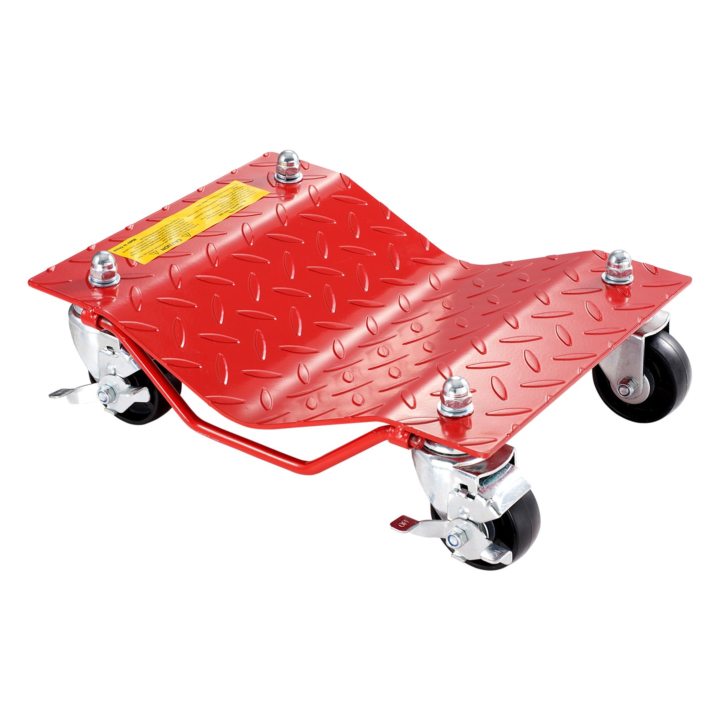 Wheel Dolly, 8000 lbs Capacity Heavy-Duty Steel Car Mover, Wheel Dolly Car Tire Stake Set with Brakes, Vehicle Moving Cart Moving Cars, Trucks, Trailers, Motorcycles, and Boats, Set of 4, Red image 1