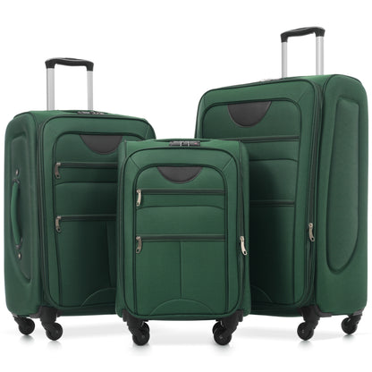 Softside Luggage Expandable 3 Piece Set Suitcase Upright Spinner Softshell Lightweight Luggage Travel Set-22/26/30 inches image 1