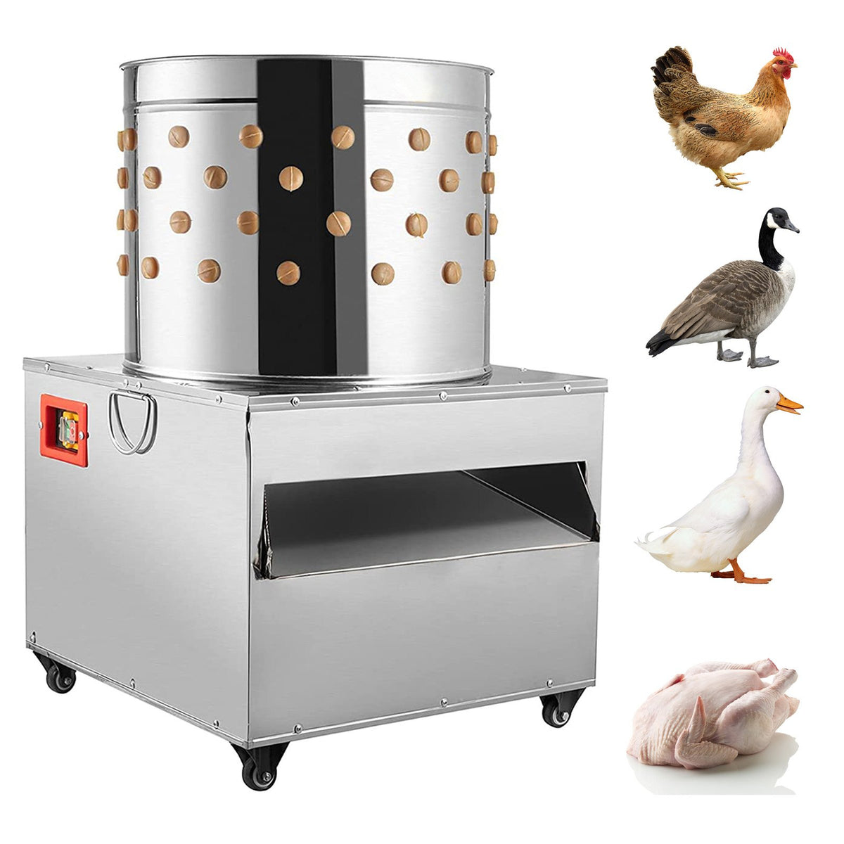 VEVOR Chicken Plucker Machine, Stainless Steel Poultry Defea 23.6 inch / Four-legged