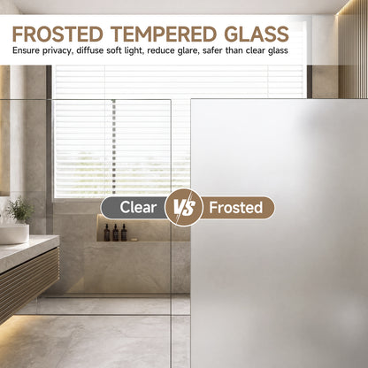 36"D X 36"W X 72"H Neo-Angle Shower Door, Corner Shower Door, 1/4" Tempered Glass With Frosted Ultra-Clear Nano-Coated, Black Stainless Steel Frame image 5