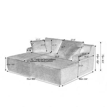 New-69" Cloud Sectional Couch, L-Shape Chaise with R-Shape Chaise with Deep Seat and Comfortable 2 Seater Couch for Modern Living Room,(Plush Fabric),Black image 5