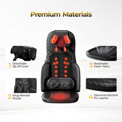 Massage Chair Pad, 3-in-1 Shiatsu Neck and Back Massager Cushion with Heat, Adjustable Height & Intensity, Full Body Massage Pad for Recliner and Sofa, Fathers Day Dad Gifts image 7
