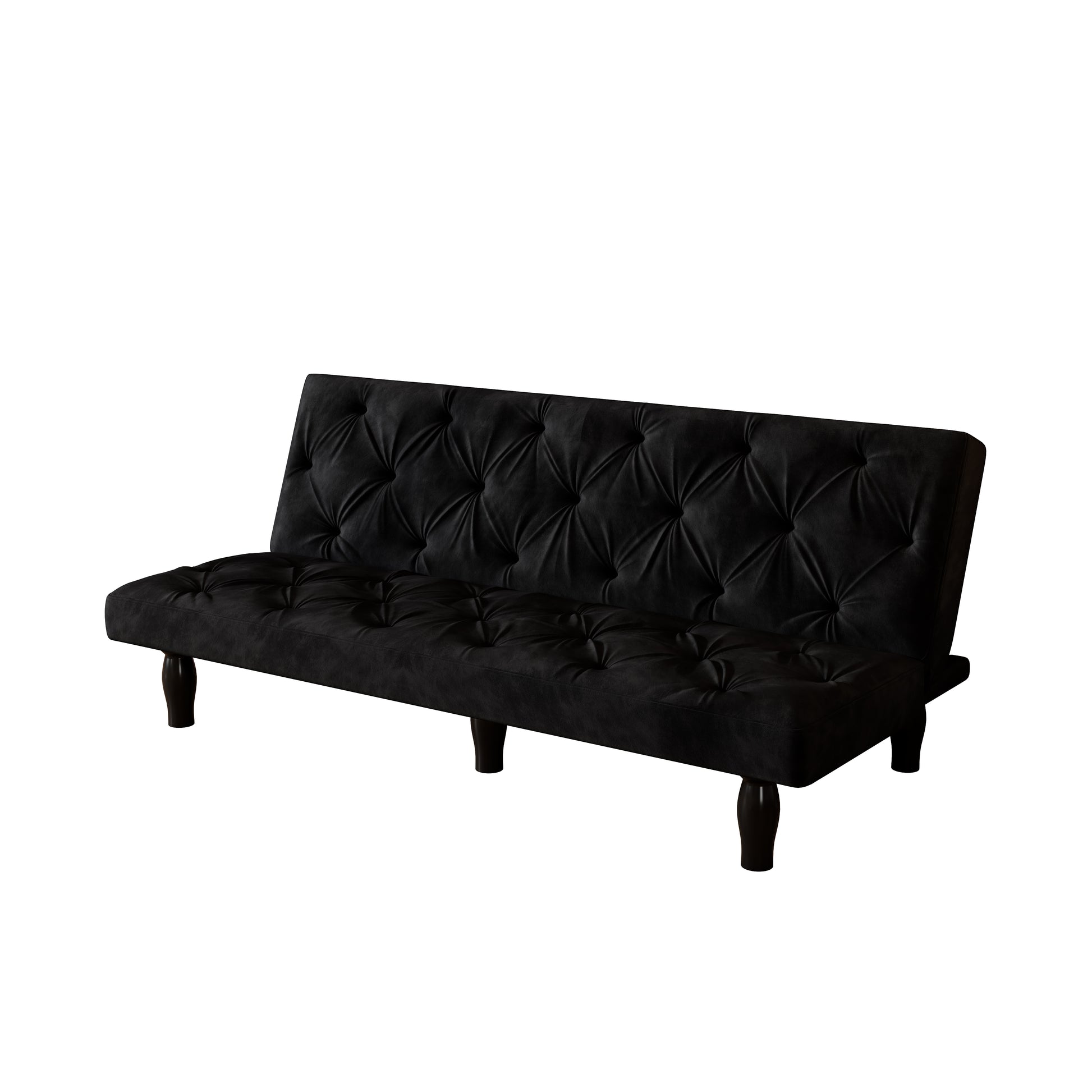 Sofa-to-Bed Evolution: 66" Black Velvet Sofa Bed Transforms Seamlessly, Ideal for Family Living Rooms, Apartments, and Bedrooms image 6