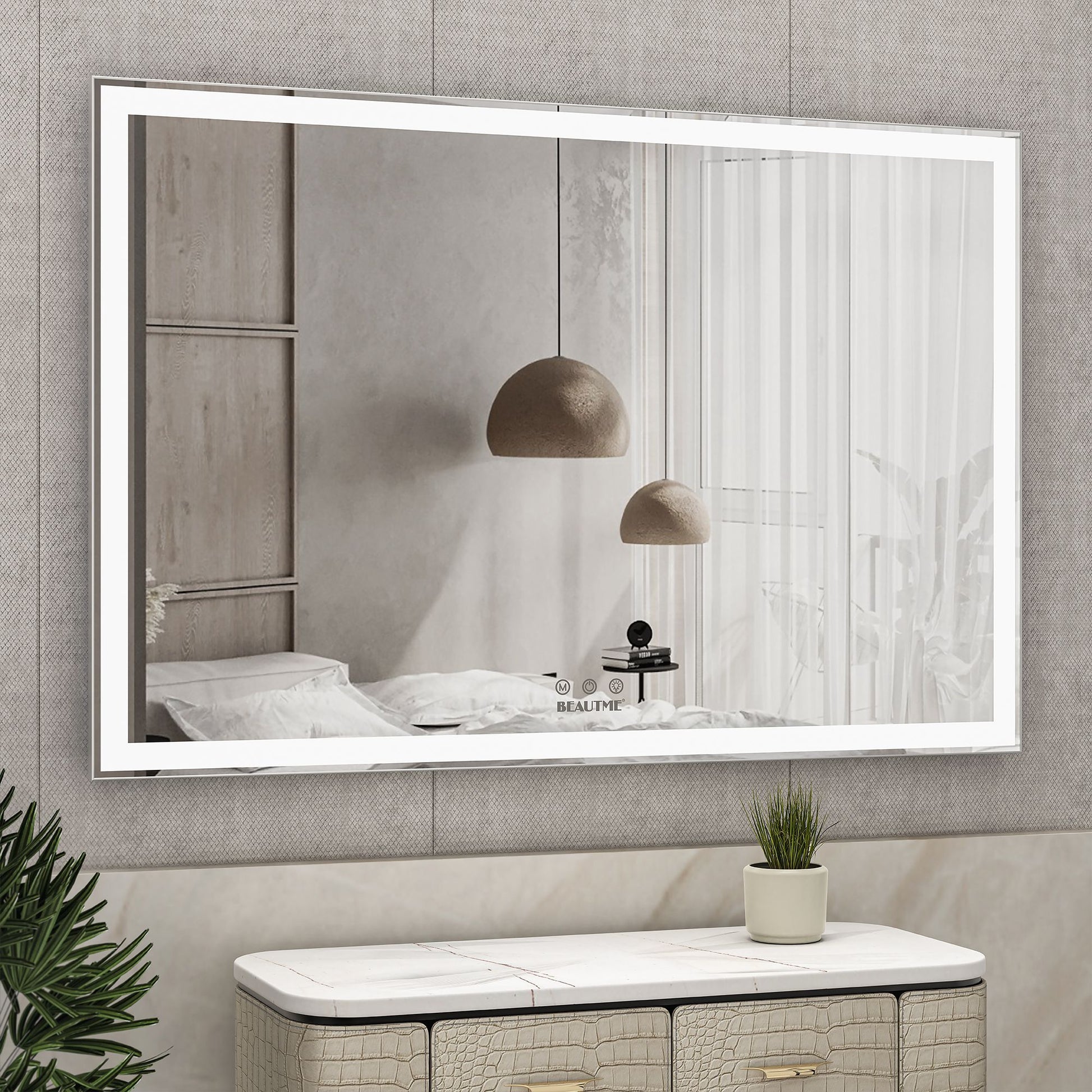 Wall mounted LED mirror - packaging and accessories