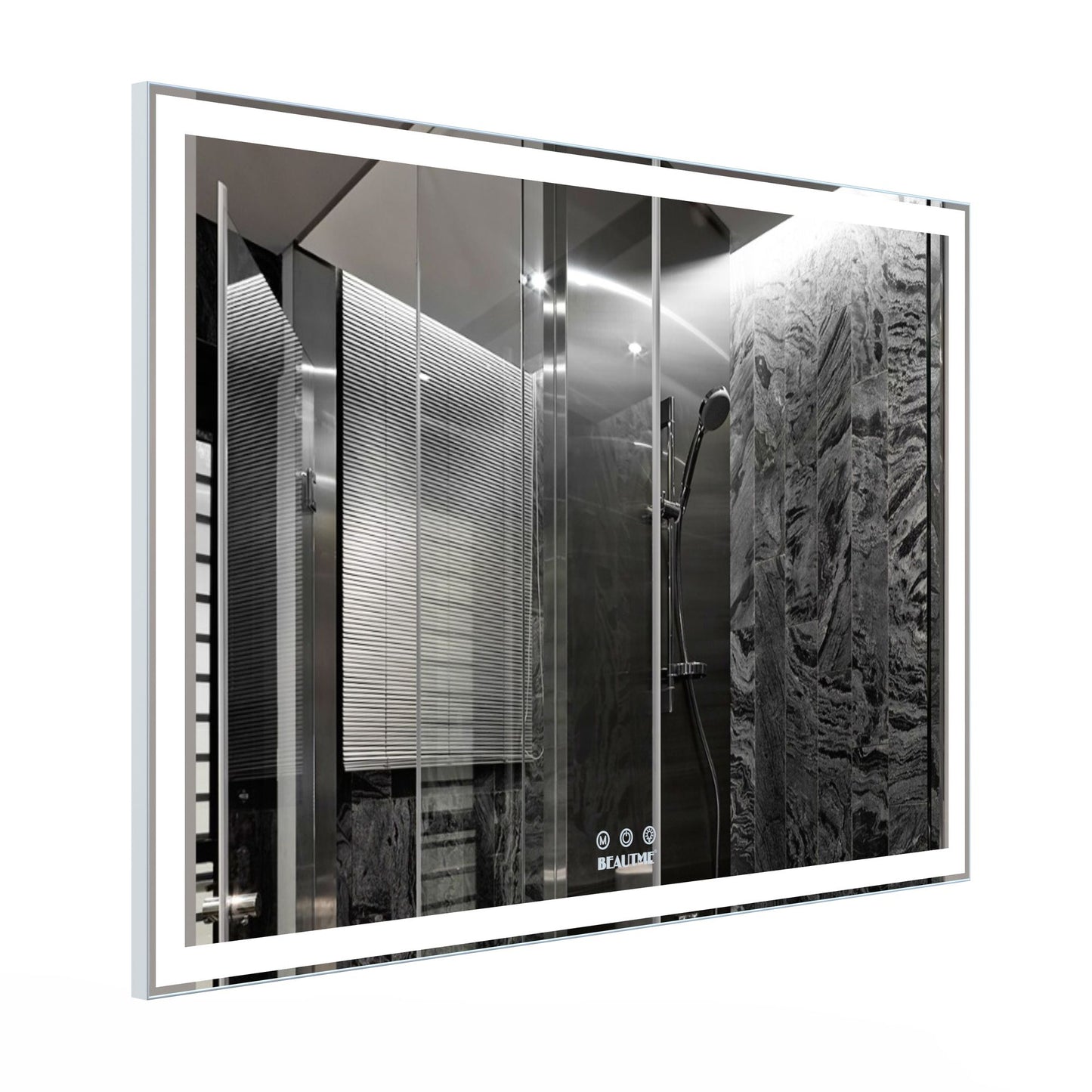 60x40 inch LED mirror - aluminum frame detail