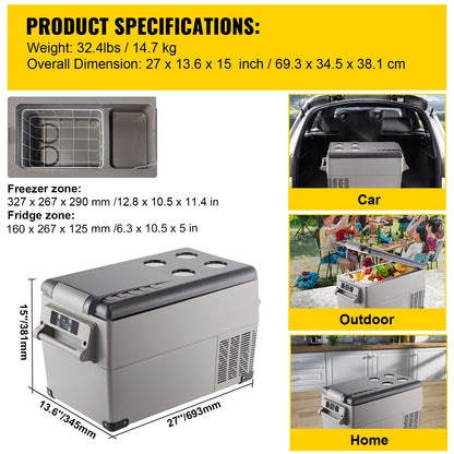 Portable Refrigerator 37 Quart(35 Liter),12 Volt Refrigerator App Control(-4℉~68℉), Car Refrigerator Dual Zone with 12/24v DC & 110-240v AC for Camping, Travel, Fishing, Outdoor or Home Use image 10