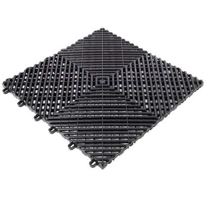 25pcs Plastic Garage Floor Mats,15.6"x15.6" Size,Non-Slip Interlocking Plastic Garage Floor Mat,Splicing Drainage Floor Tile and Shower Mat, for Garage, Garden, Kitchen & Outdoor, Black image 4