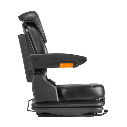 Forklift Seat Fold Down Tractor Suspension Seat Adjustable Back & Headrest image 2