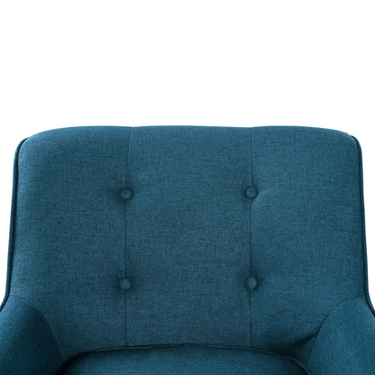 Mid-Century Modern Armchair - Tufted Fabric Accent Chair with Solid Wood Legs for Living Room, Bedroom & Office - Comfortable Polyester Upholstery - Classic Button-Tufted Back & Tapered Design image 7
