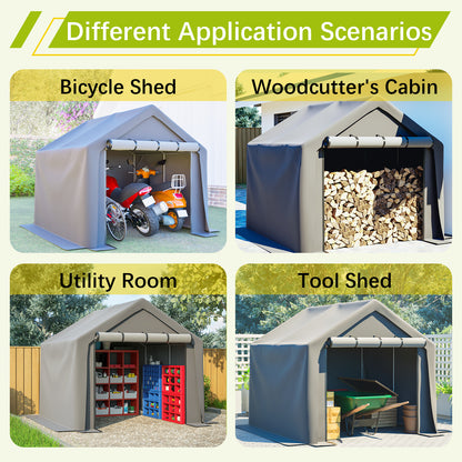 8x8 FT Multi-Purpose Outdoor Shelter Waterproof & UV-Resistant with Roll-Up Doors image 7