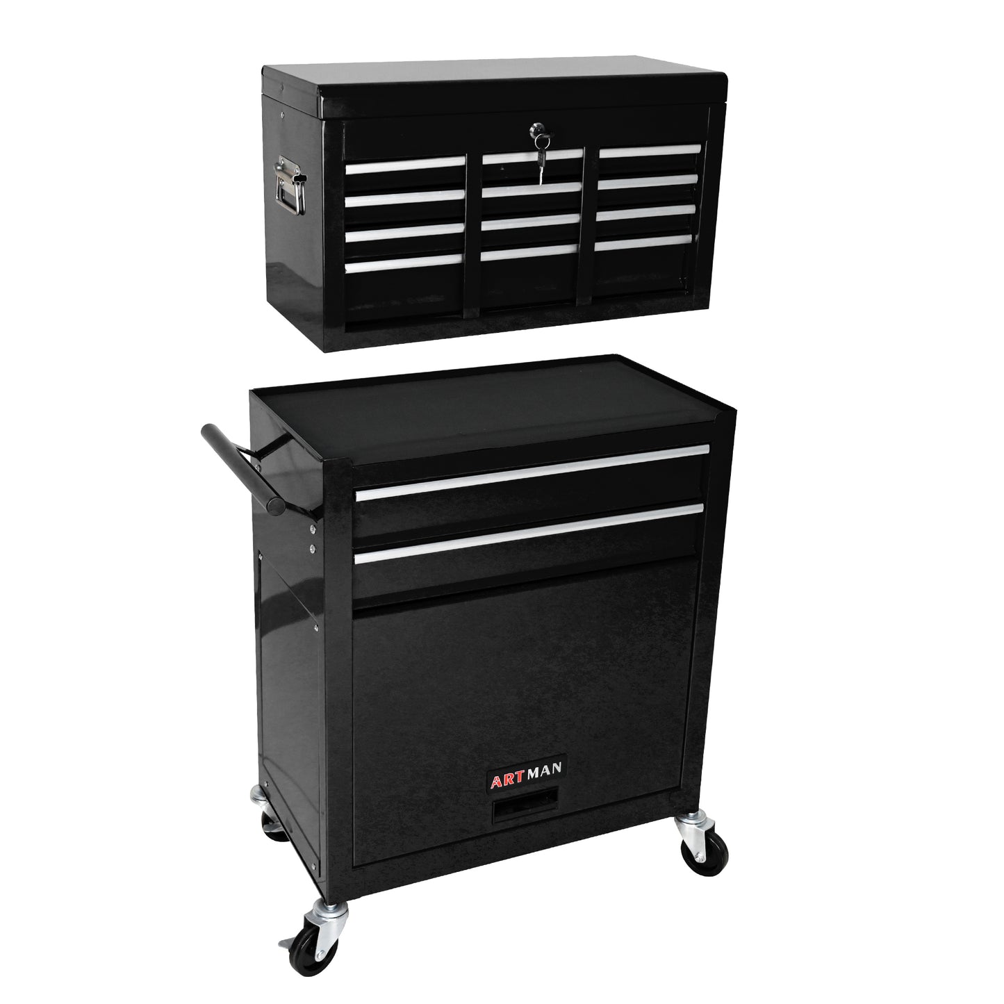 High Capacity Rolling Tool Chest with Wheels and Drawers, 8-Drawer Tool Storage Cabinet--BLACK image 6