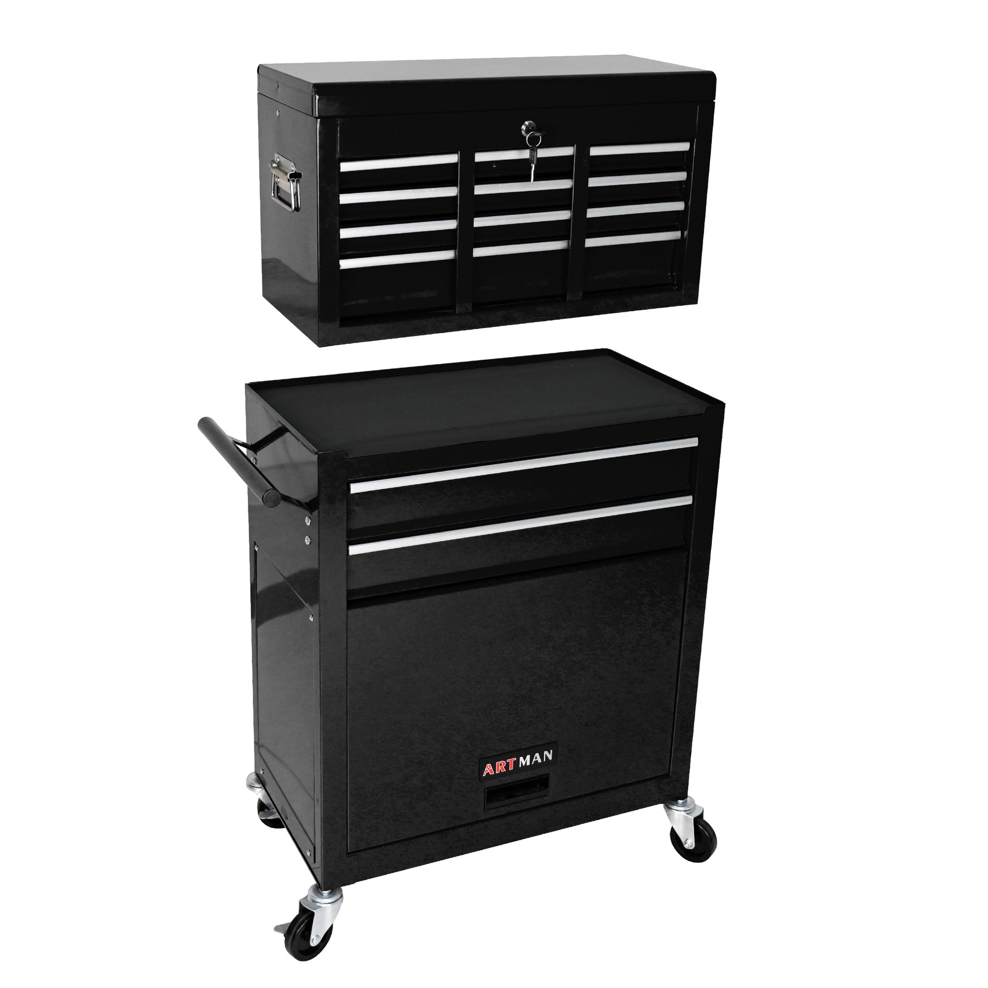 High Capacity Rolling Tool Chest with Wheels and Drawers, 8-Drawer Tool Storage Cabinet--BLACK image 6
