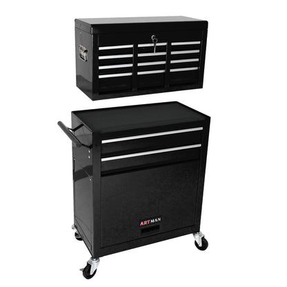 High Capacity Rolling Tool Chest with Wheels and Drawers, 8-Drawer Tool Storage Cabinet--BLACK image 6