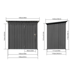 Metal garden sheds 5ft×4ft outdoor storage sheds  grey
