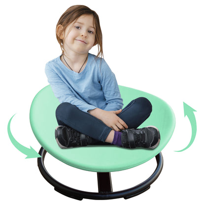 Sensory swivel chair for autism and ADHD - green color on floor