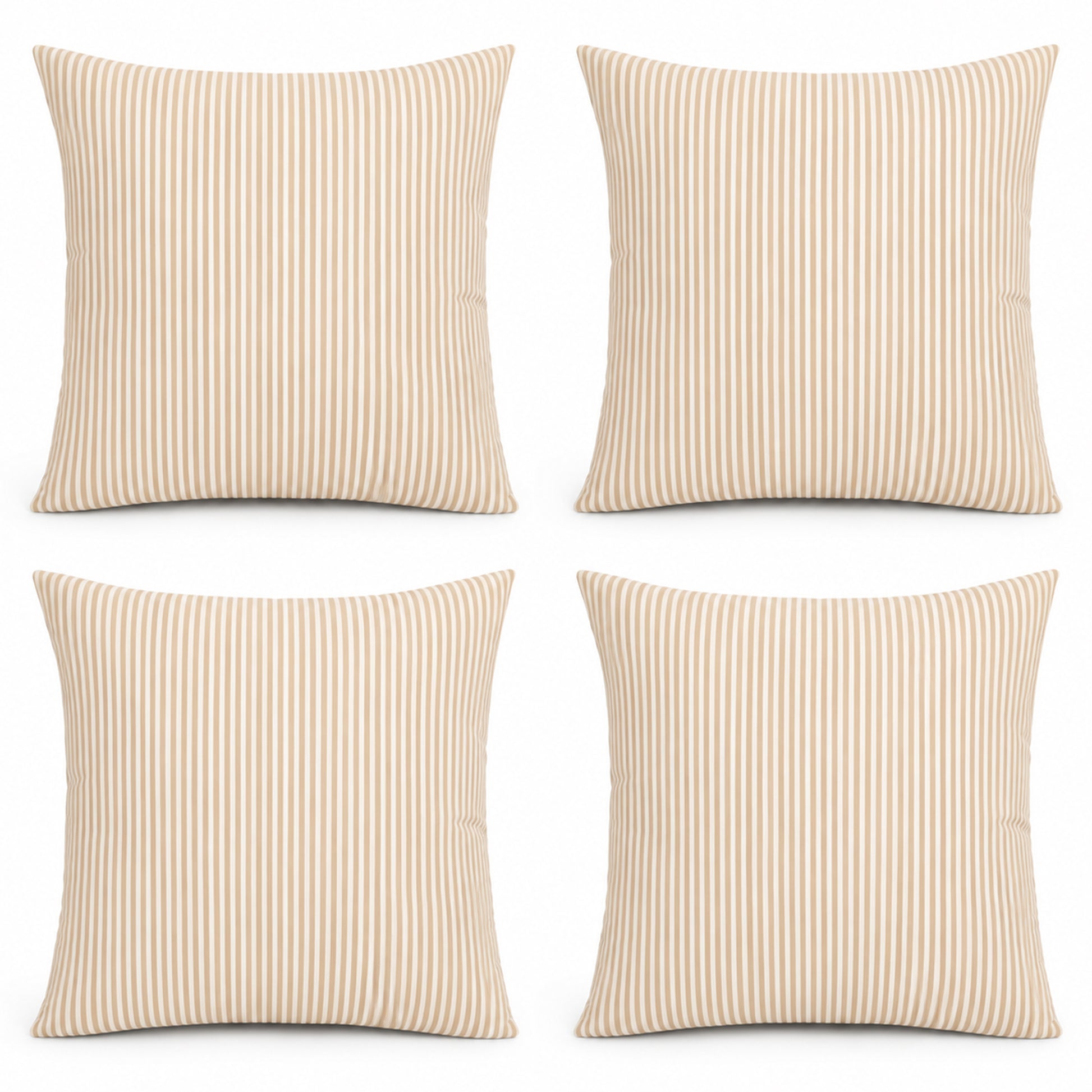 6 Pack Outdoor Pillow Covers ONLY 18x18 Inch, Water-Repellent Decorative Cushion Covers for Patio Furniture, Garden, Porch, Balcony and Outdoor-Beige Cabana Striped image 10