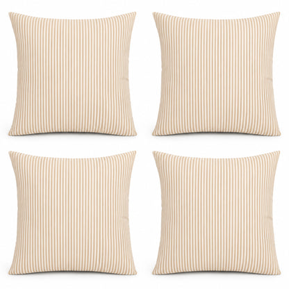 6 Pack Outdoor Pillow Covers ONLY 18x18 Inch, Water-Repellent Decorative Cushion Covers for Patio Furniture, Garden, Porch, Balcony and Outdoor-Beige Cabana Striped image 10