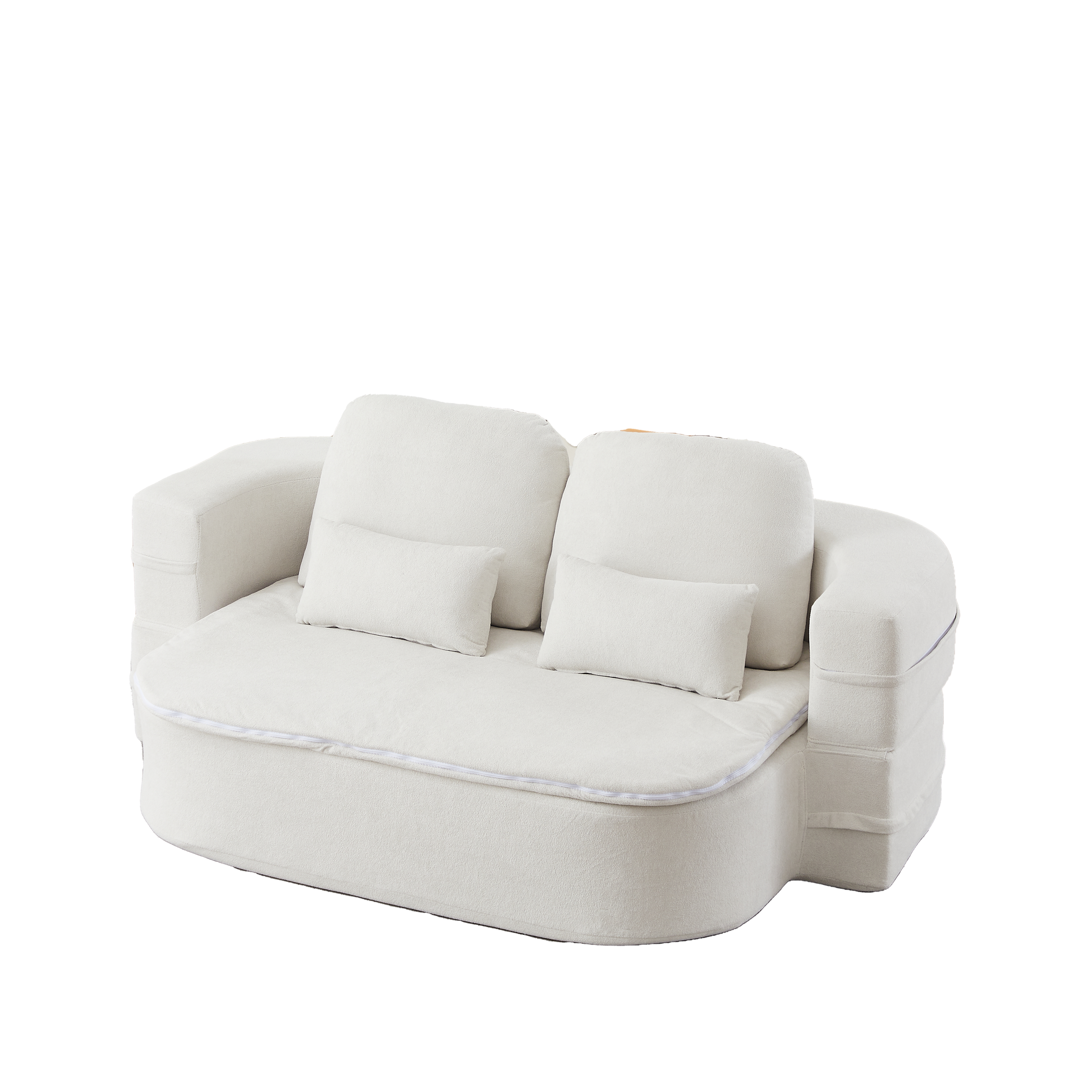 75''2-in-1 Foldable Sofa,Convertible Sleeper Foam Sofa Bed with Multi Functional Blanket, Chenille Floor folding sofa bed, Floor Sofa Lounge Sofa for Living Room Bedroom Lounge Studio image 7