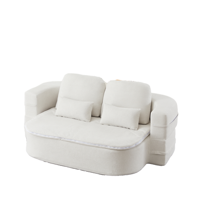 75''2-in-1 Foldable Sofa,Convertible Sleeper Foam Sofa Bed with Multi Functional Blanket, Chenille Floor folding sofa bed, Floor Sofa Lounge Sofa for Living Room Bedroom Lounge Studio image 7