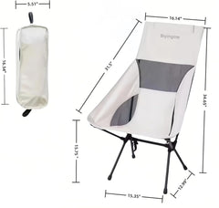 Folding Lawn 3.4lbs Portable Chair, Heavy Duty Camping Chair for Adults, Compact Outdoor Folding Seat, White