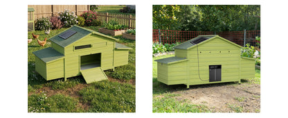 70" Automatic Chicken Coop with Solar-Powered Door, Weatherproof Design, Ventilated, with 2 Nesting Boxes, Timer & Light Sensor – Outdoor Chicken House with Pull-Out Tray and a remote. image 6