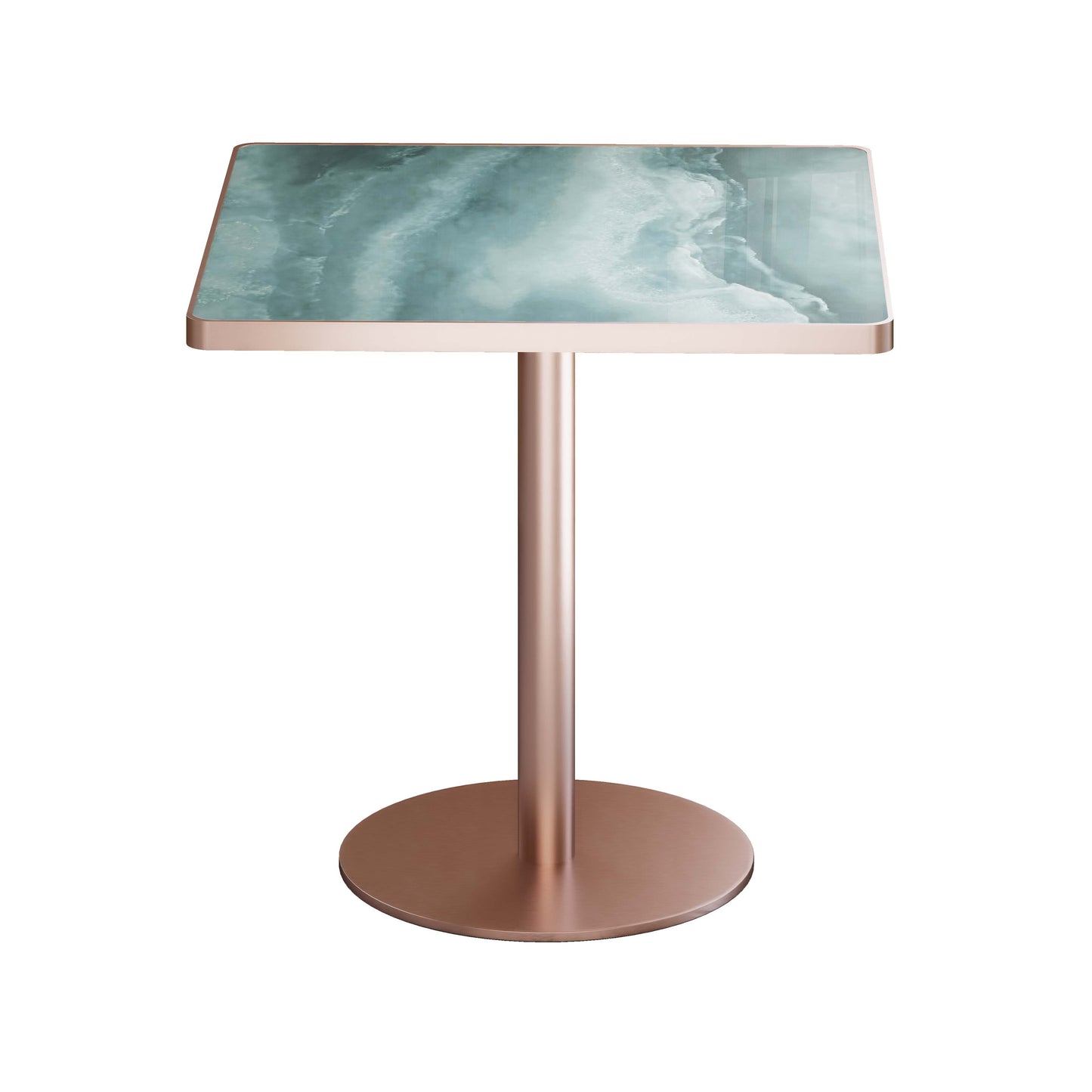 31.5"Square Modern Tulip Dining Table, Sintered Stone Tabletop with Luxury Faux Marble Print, Stainless Steel Bracket Base, Scratch & Wear Resistant, Waterproof Surface, Ideal for Indoor & Outdoor Use image 7