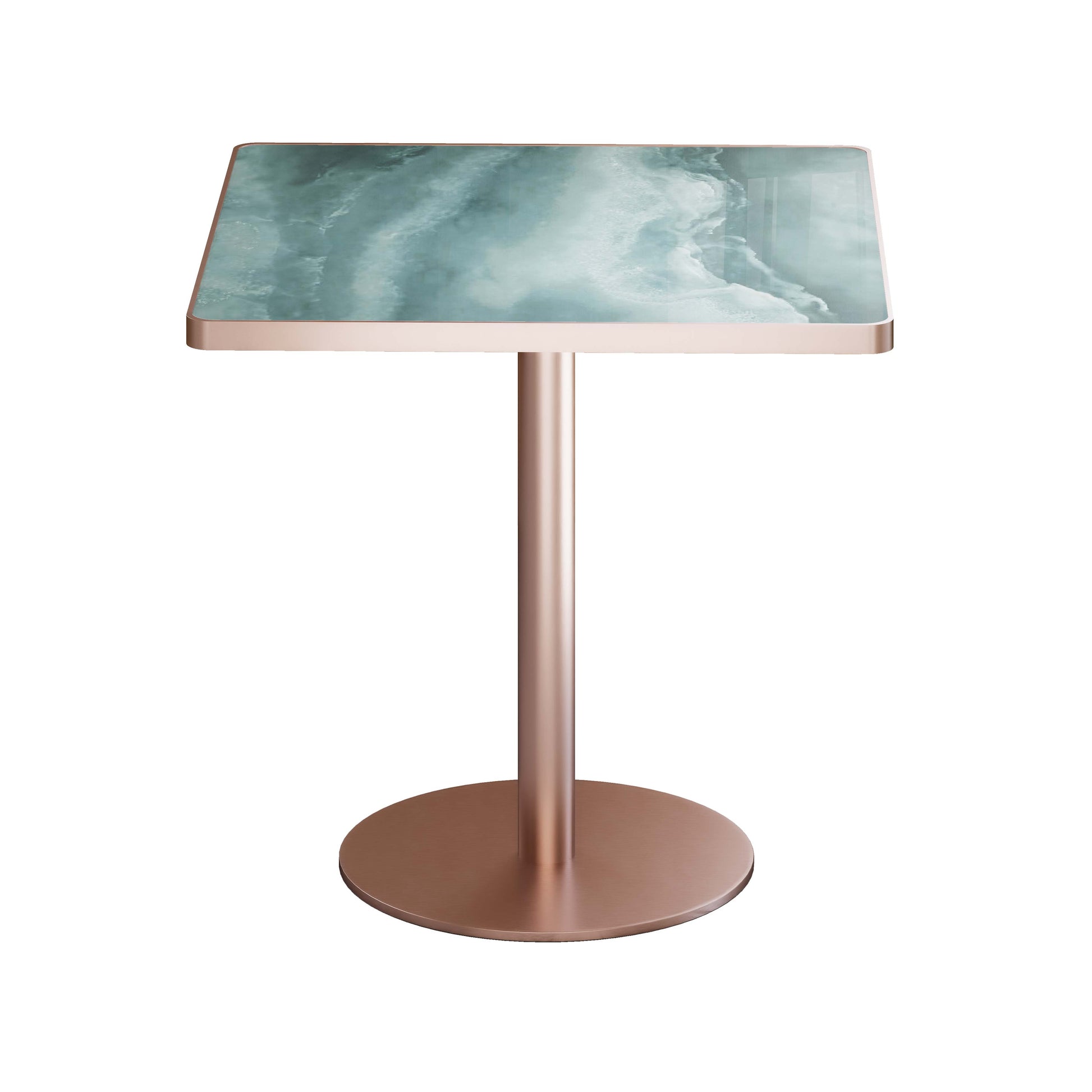 31.5"Square Modern Tulip Dining Table, Sintered Stone Tabletop with Luxury Faux Marble Print, Stainless Steel Bracket Base, Scratch & Wear Resistant, Waterproof Surface, Ideal for Indoor & Outdoor Use image 7