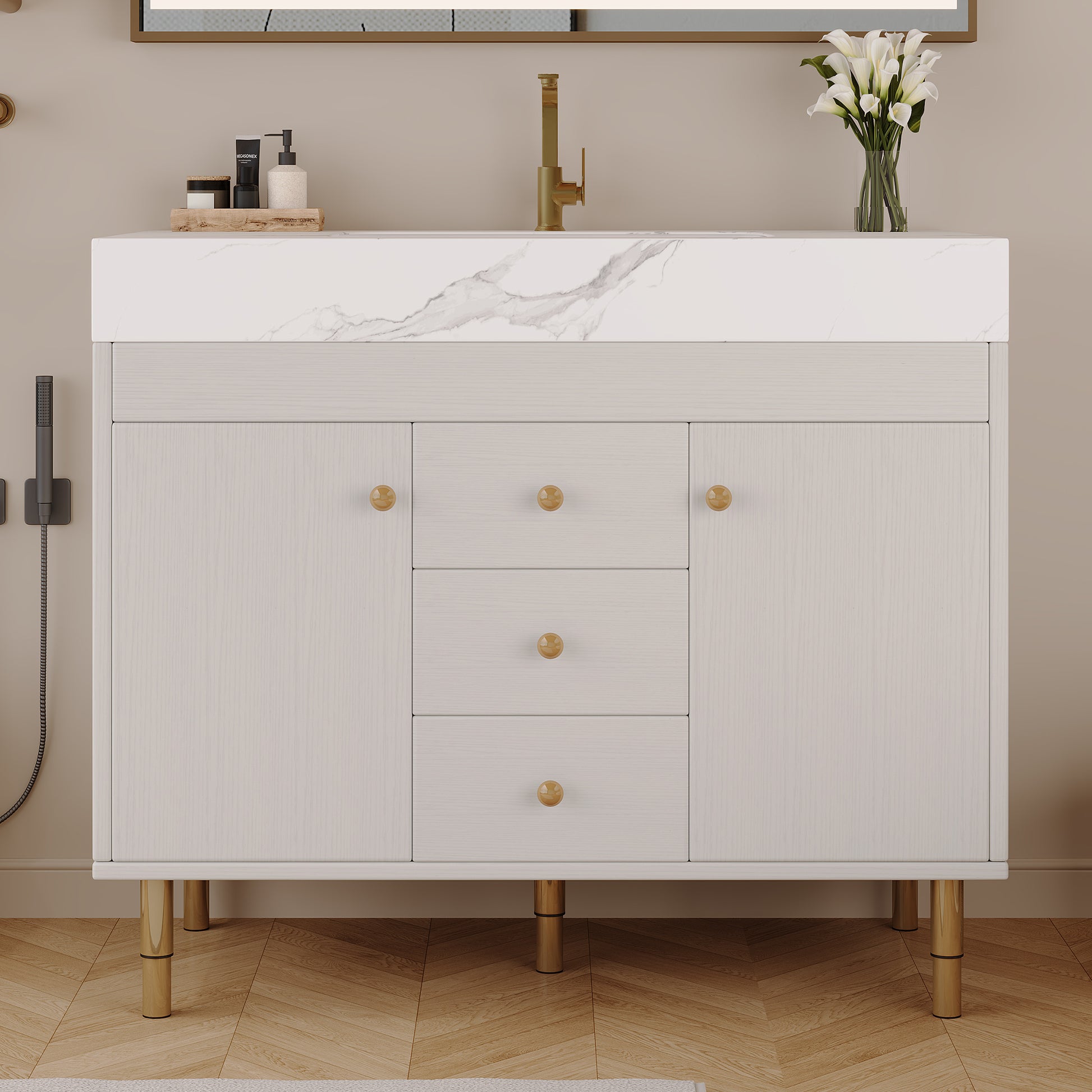 36 in Modern Free-standing Bathroom Vanity with Ceramic Sink & Ample Storage image 2