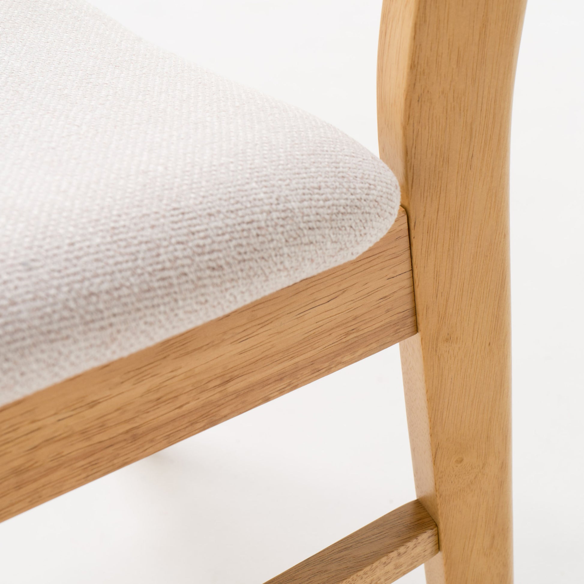 [Video] Set of 2 Dining Chairs - Fabric Cushioned Seat, Solid Rubberwood Legs, Light Beige (same sku: 58925.00LBE) image 11