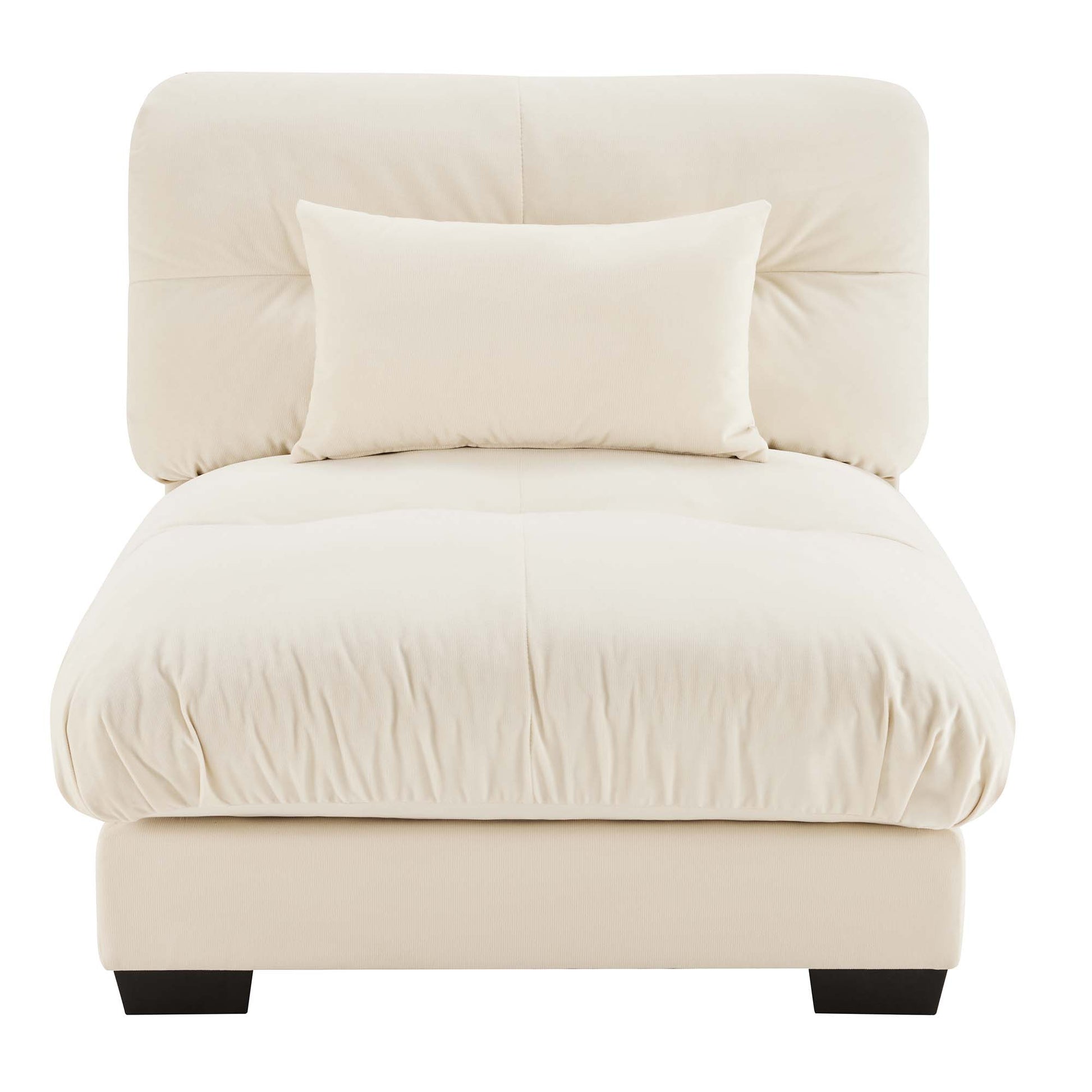 Milano Armless Sofa W/1 pillow - Cream image 1