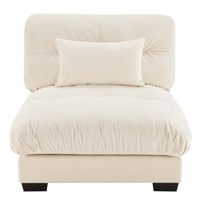 Milano Armless Sofa W/1 pillow - Cream image 1