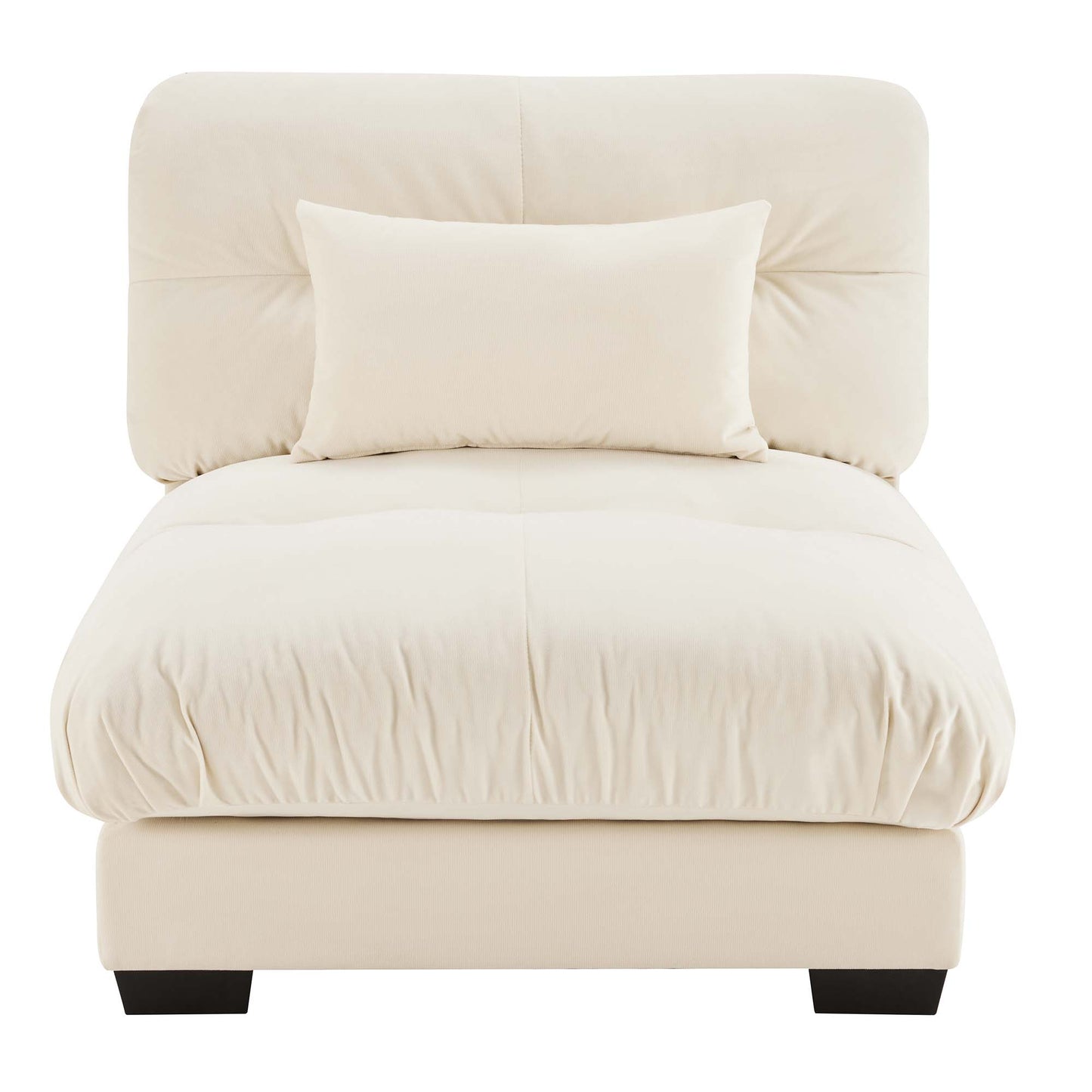 Milano Armless Sofa W/1 pillow - Cream image 1