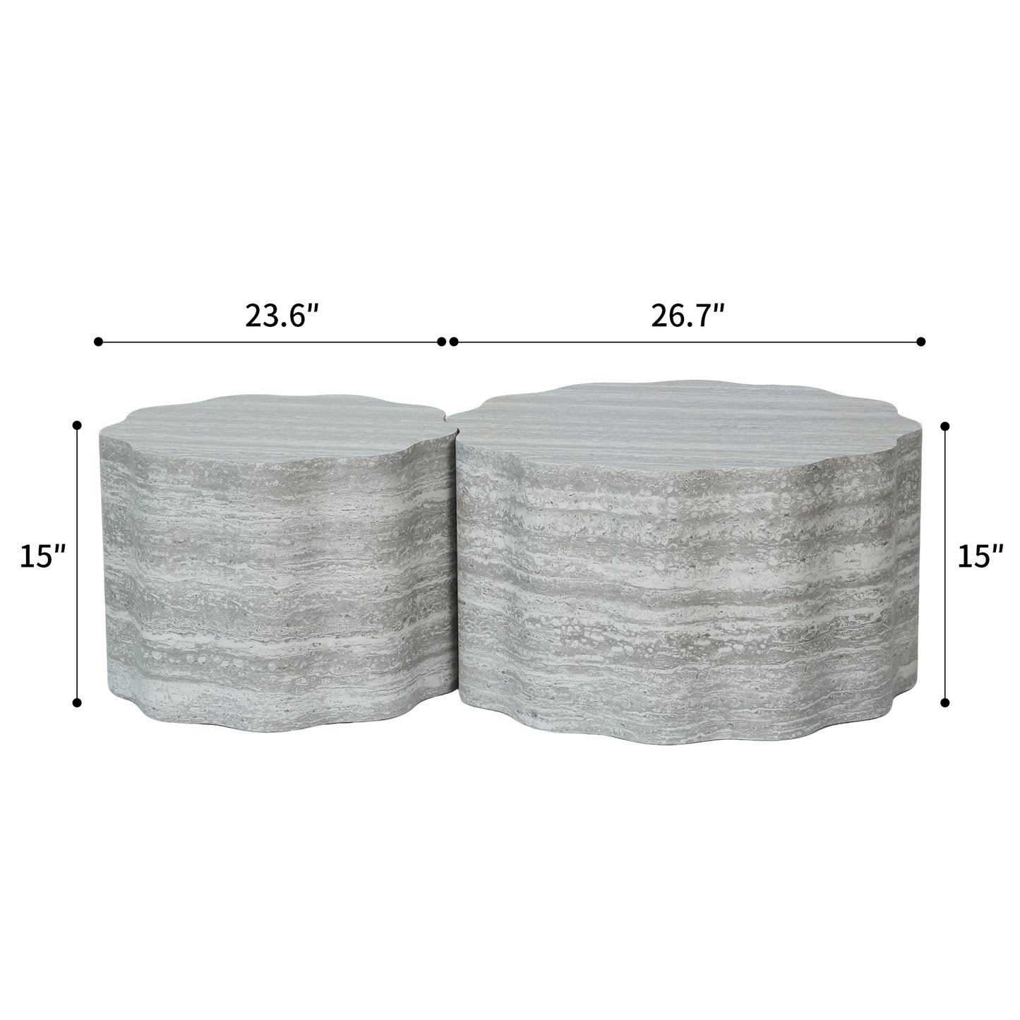 Set of 2 Round Coffee Tables for Living Room, Faux Mars Pattern Modern Minimalist Side Tables Accent End Table End Table for Apartment, Office image 4