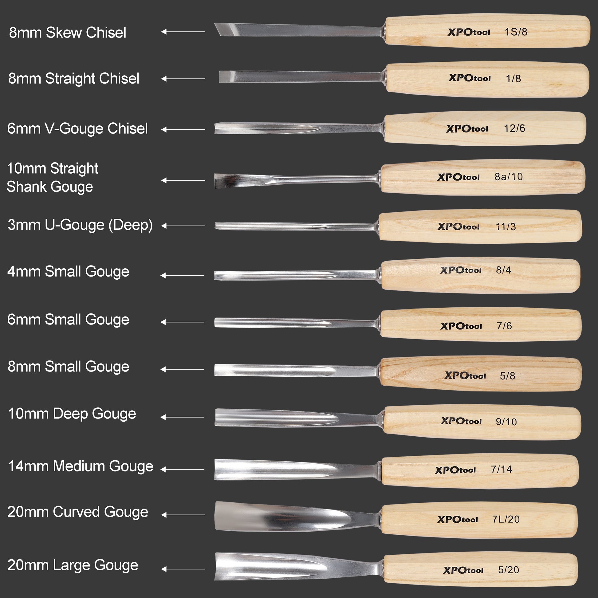 12-Piece Professional Wood Carving Chisel Set, Razor Sharp 60CRV Steel Blades Wood Carving Tools, Willow Wood Comfort Grip Handles with Canvas Storage Bag, Ideal for Beginners & Woodworking Profession image 10