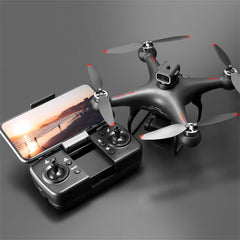 ikaufen E88 Drone with Built-in screen control, Camera for Adults RC Drone With 720P HD Dual Camera WiFi FPV Foldable Quadcopter Aircraft +1 Battery (E88 Dual camera Black)
