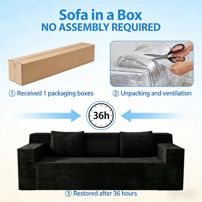 71" 3Setaser Sofa,Corduroy Fabric,Deep Seat Couches,Comfy Loveseat Sofa,No Assembly,1pcs for Living room, Bedroom,Conference room,Apartment image 8