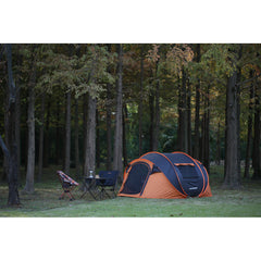 5-8 Person Black + Orange Pop-Up Camping Boat Tent