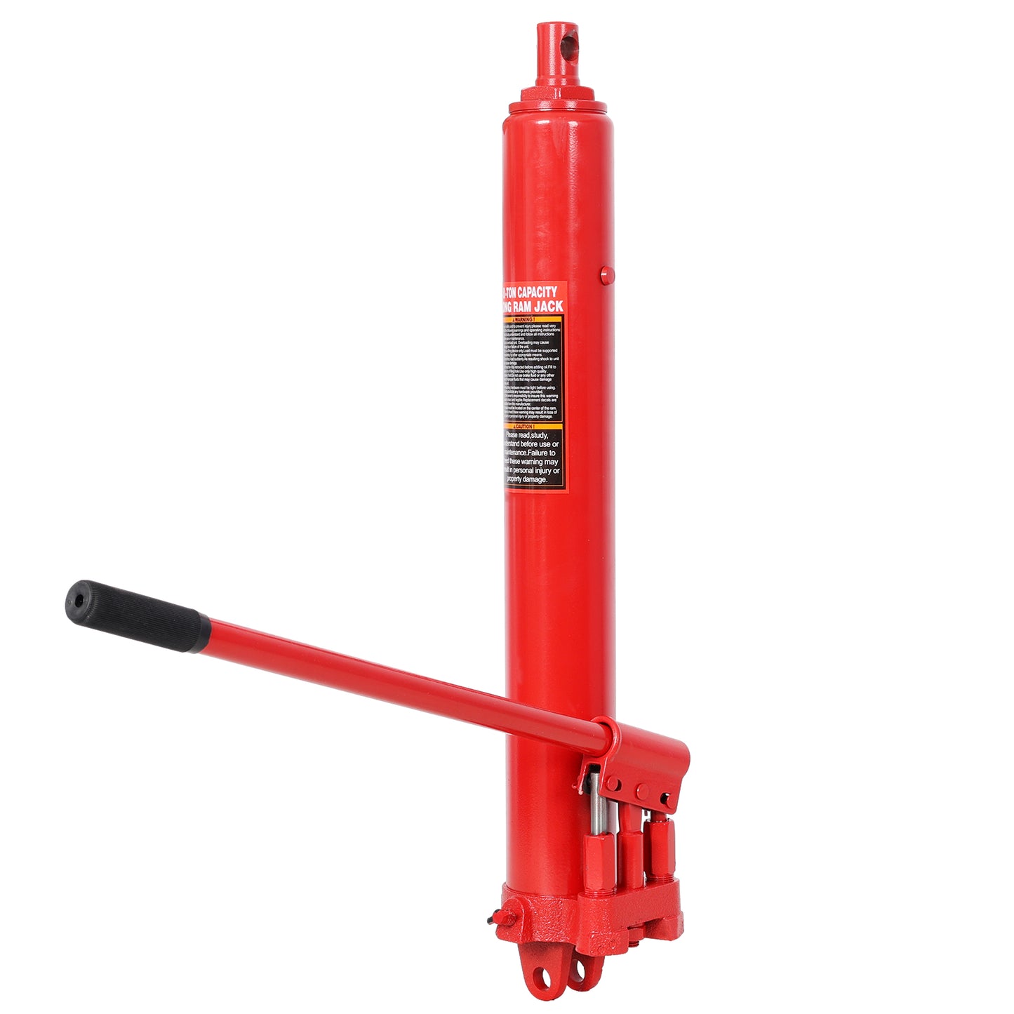 8 Ton Hydraulic Long Ram Jack - Dual Double Piston Pump, Clevis Base, Red - Heavy-Duty 16,000 lb Capacity for Engine Hoists, Shop Cranes & Garage Lifting image 3