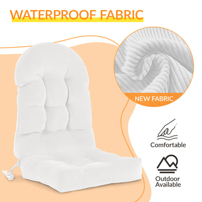 UV Resistant Indoor/Outdoor Chair Cushion - Waterproof Rocking & Adirondack Seat Pad with Elastic Back + 2 Anti-Slip Ties, Fade-Proof Design image 6