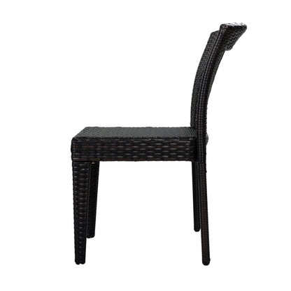 Outdoor Dining Chairs Set of 4, Stackable Chairs with UV-Resistant PE Rattan and Steel Frame, for Patio, Garden, Balcony, Supports 400lbs image 12