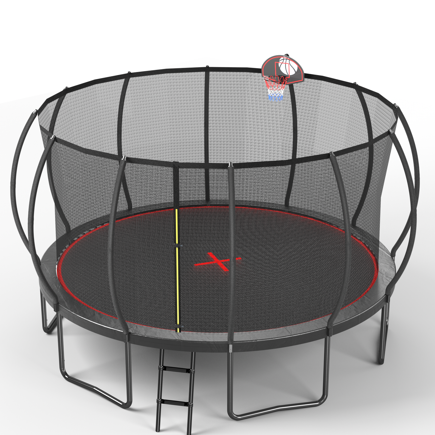 YC 16FT trampoline Pumpkin- Black Red-Upgrade image 3