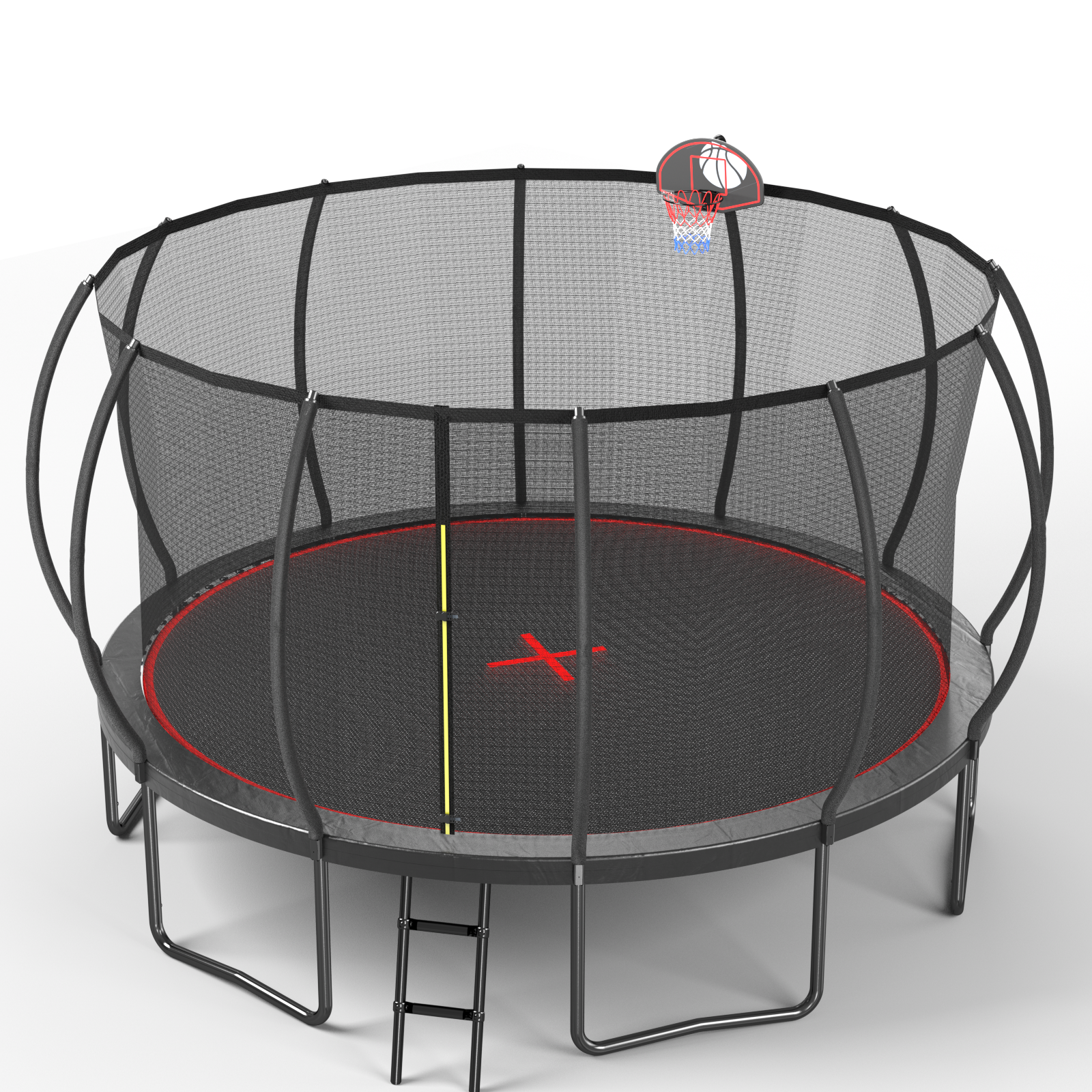 YC 16FT trampoline Pumpkin- Black Red-Upgrade image 3