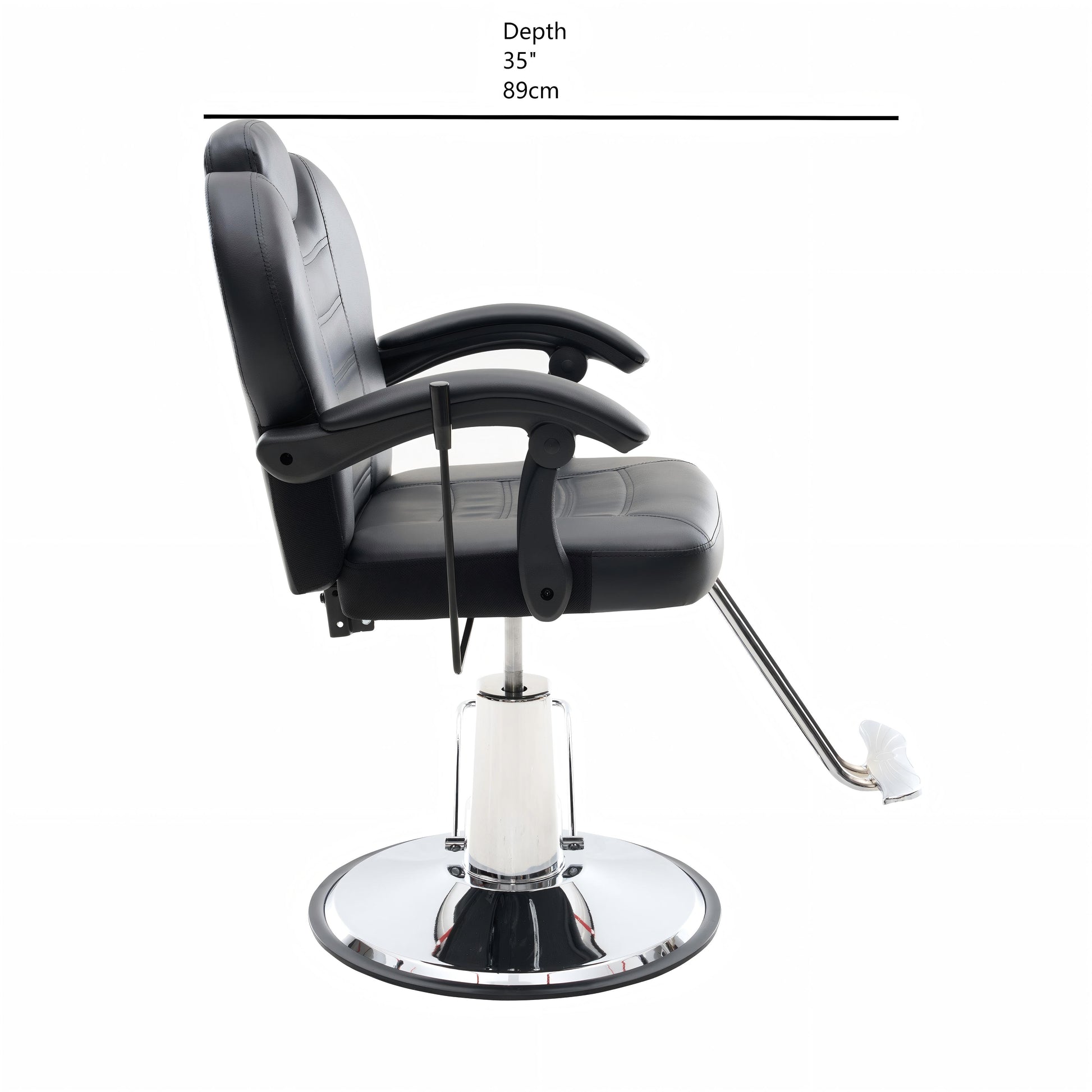 90°-150° Reclining Barber Chairs for Barbershop, Heavy Duty Hydraulic Pump 360°Swivel Salon Chair for Hair Stylist -Black image 11