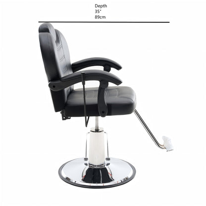 90°-150° Reclining Barber Chairs for Barbershop, Heavy Duty Hydraulic Pump 360°Swivel Salon Chair for Hair Stylist -Black image 11