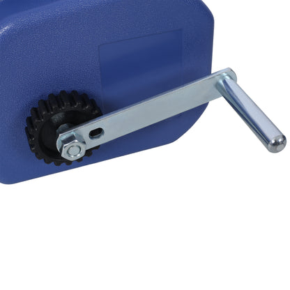 12v 2000lbs Trailer Winch,Reversible Electric Winch,for Boats up to 5000 lbs,Galvanized Wire Rope,with extra pulley hook, Rapid Mount, wirelss remote control,power in and power out.blue plastic casing image 8