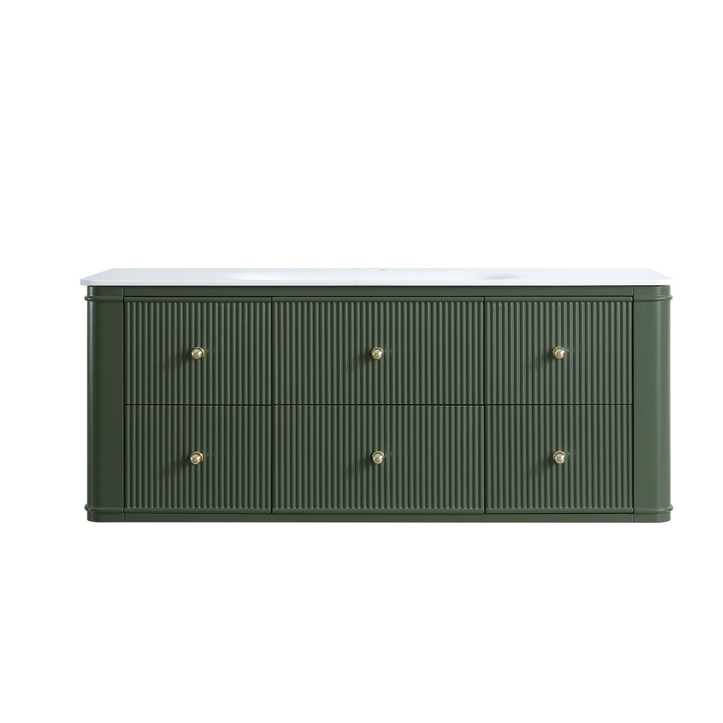 48" Wall Mounted & Floating Single Green Bathroom Vanity with Sink image 5